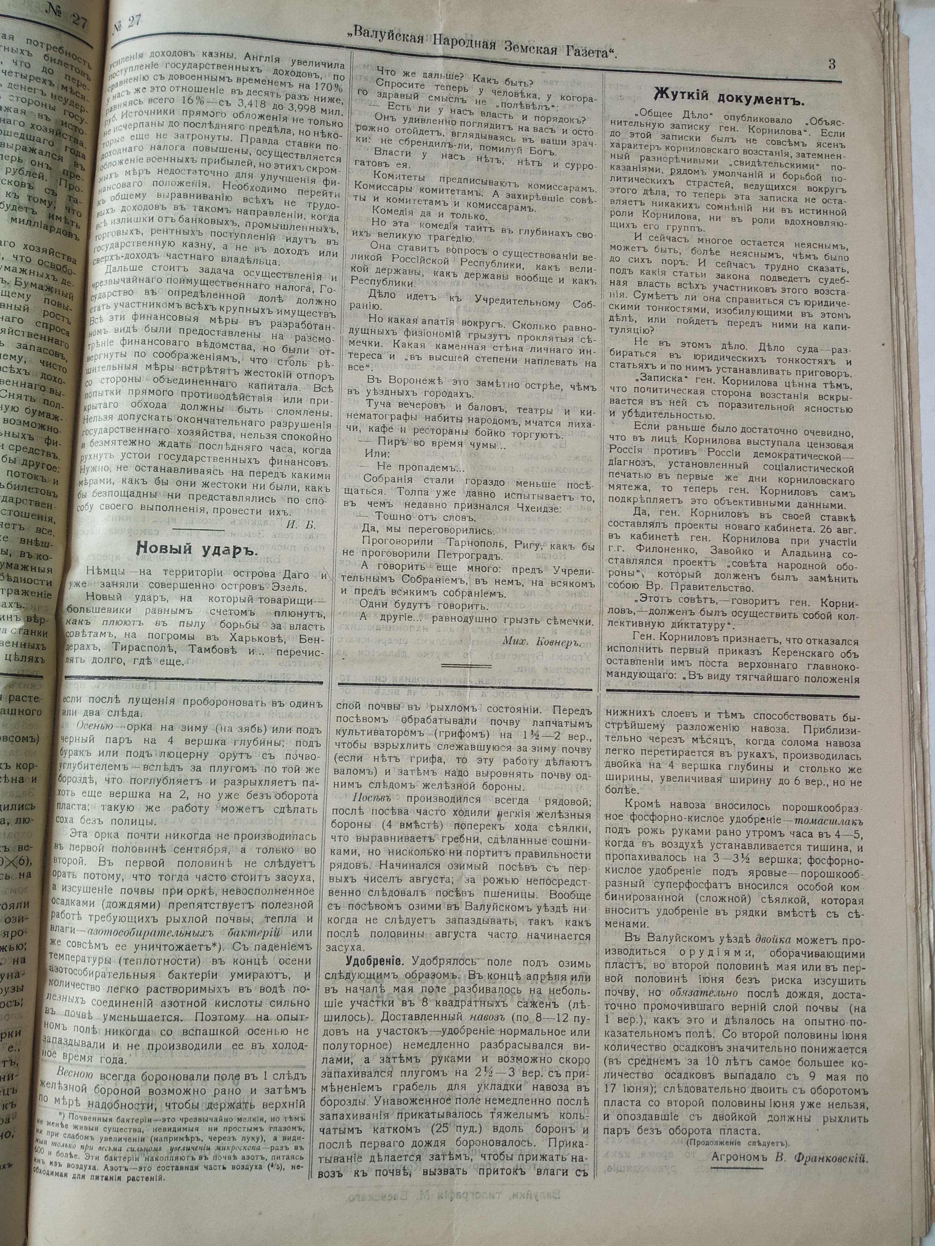 [Валуйская народная земская газета, 1917 год]