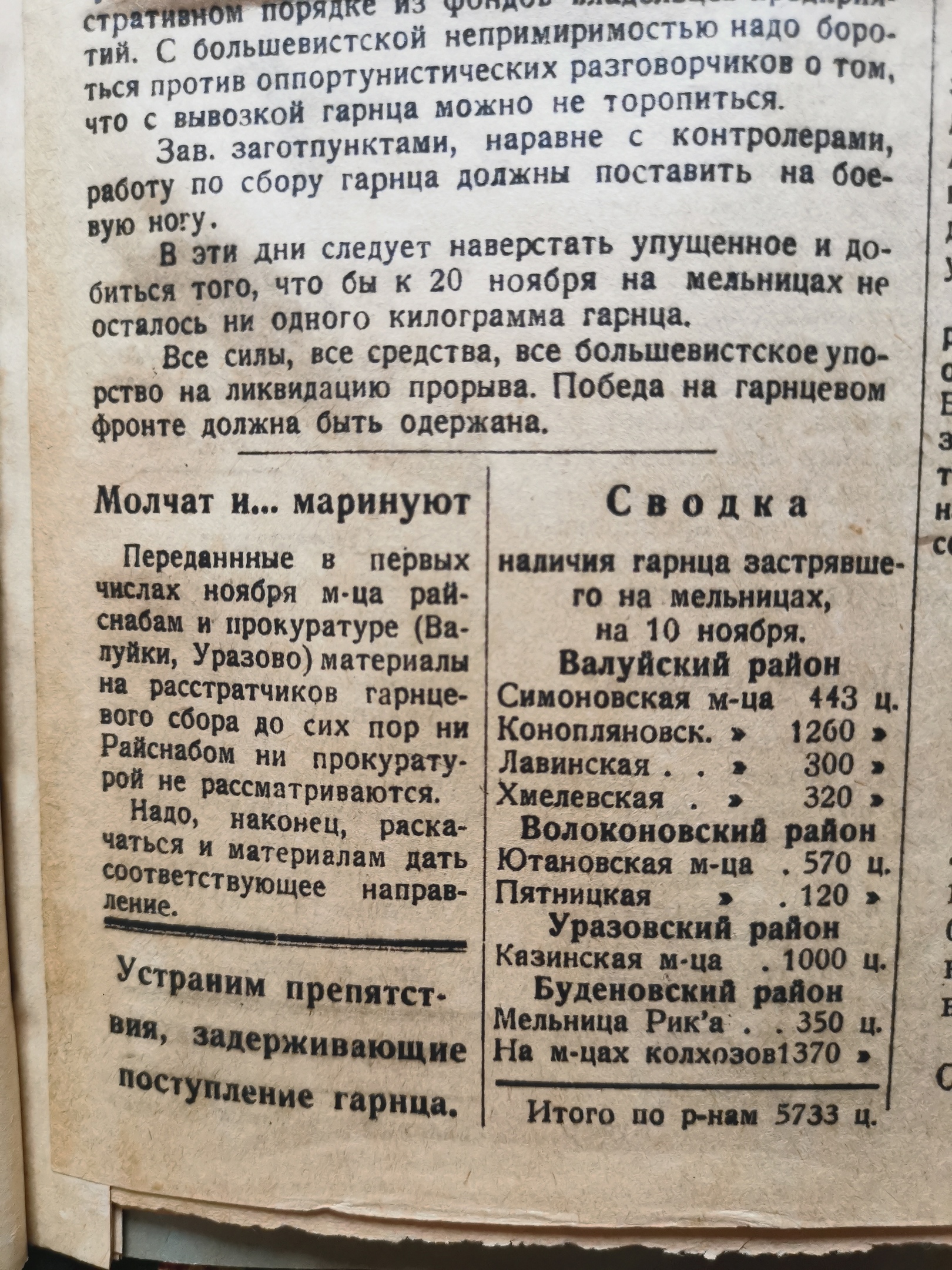 [Борьба за хлеб, 15 ноября 1931]