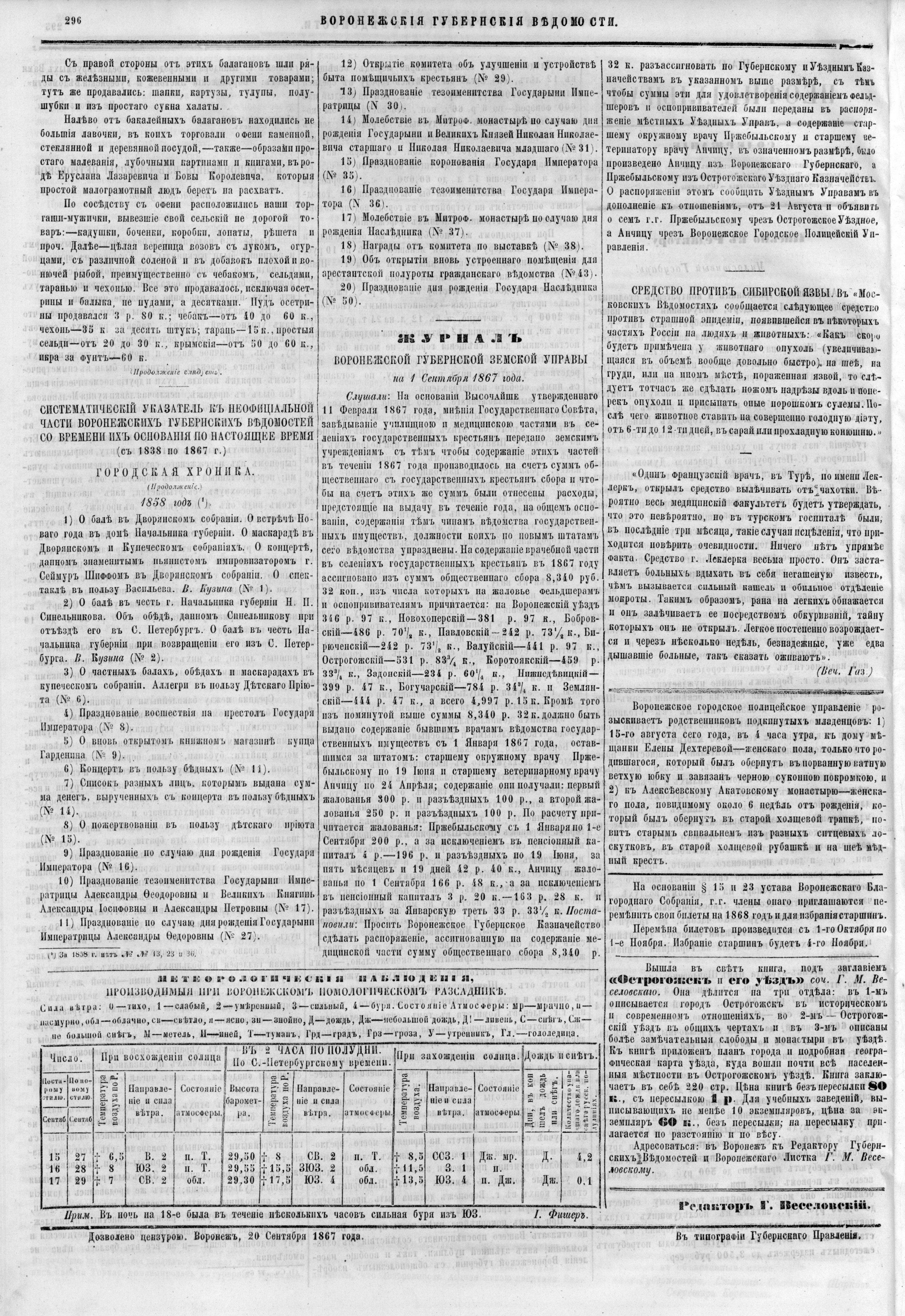 [Корреспонденция из слободы Петровской Валуйского уезда]